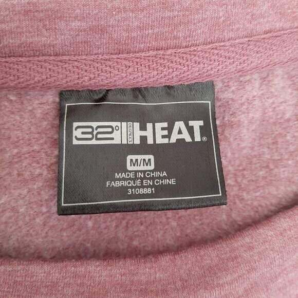 32 Degree HEAT Comfy Raglan Style Sweatshirt Crewneck Top Melange Pink Sz M Flaw - Picture 10 of 11